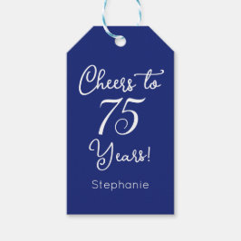 Blåtuggor till 75 år 75:e födelsedag presentetikett