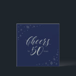 Blåtuggregat i silver 50:e Födelsedagsfesten Inbjudningar<br><div class="desc">Låt oss fira din speciella dag med snyggten 50 födelsedagsfest inbjudan. Den här designen har silver-typografin i chic " Cheers to 50 years " och grafik i gnistra på mörkens marinblå bakgrund. Du kan anpassa texten och bakgrunden till färg. Matchningsinbjudningar och party-tillbehör finns på min butik BaraBomDesign.</div>