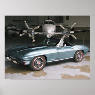 Blåtuggsturna Corvette Poster