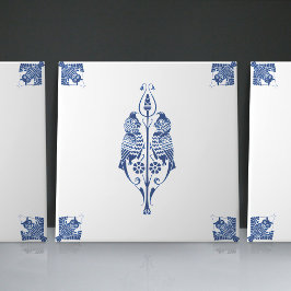 Blåtumörer i Delft Blue Creates i tidigt Art nouve Kakelplatta