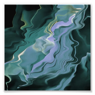 Blåturbulens - akryl Pour Abstrakt Art Fototryck