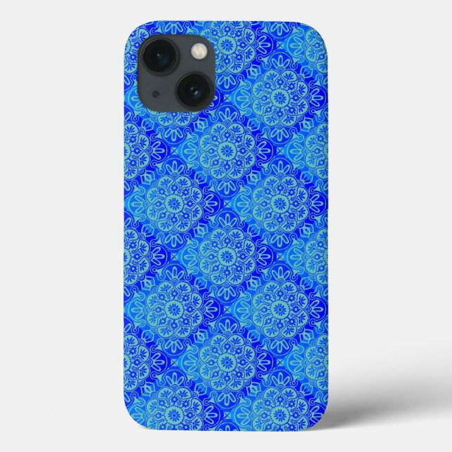 Blåturkos boho iphone case (Baksida)