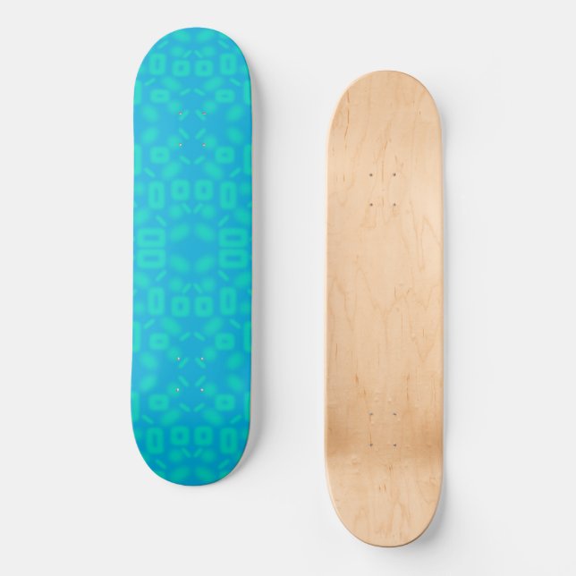 Blåturkos Frosted Glass Mönster Abstrakt Art Mini Skateboard Bräda 18,5 Cm (Framsida)