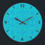 Blåturkos Frosted Glass Mönster Abstrakt Art Stor Klocka<br><div class="desc">Runda väggklossar, murkonsdekoration och heminredning av dekortillbehör med Blue Turcos Frosted Glass Mönster Abstrakt Art-illustration anpassningsbar tryckt på beställning med originalritning bilder av Fabric Seal print on demand shop på Zazzle #ZazzleMade https://www.zazzle.com/store/thefabricseal 🎨 Denna grafik teckning har en nyskapande teckning av futuristiska som tittar fantastisk. Modern men ändå klassisk vintage-tribal...</div>