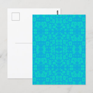 Blåturkos Frosted Glass Mönster Abstrakt Art Vykort