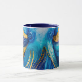Blåturkos Guld Octopus Coffee Mugg