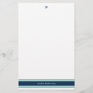 Blåturkos Monogrammed Stationery Brevpapper