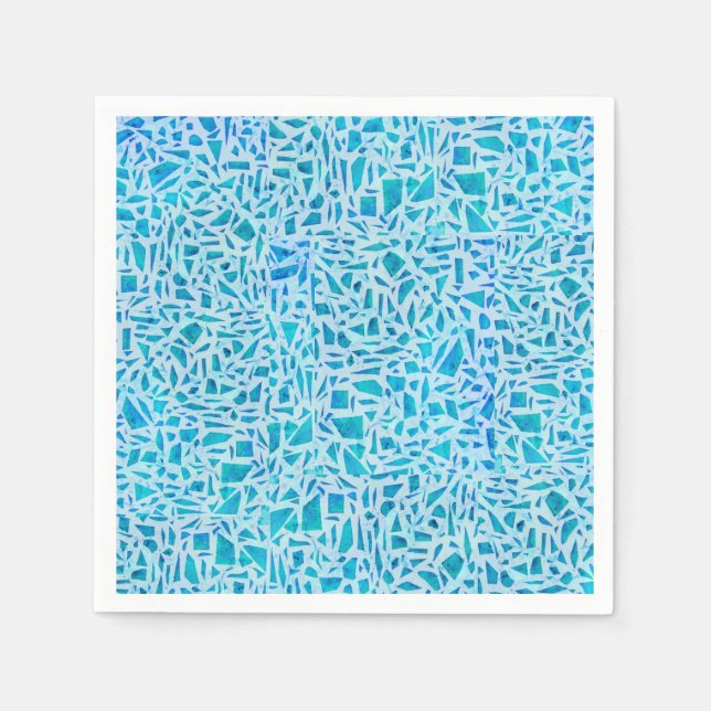 Blåturkos Mosaic Glass Tile Modern Chic Pappersservett (Framsidan)