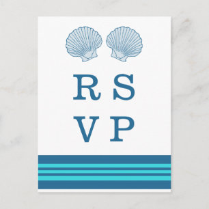 Blåturkos Nautical Seashells OSA Postcard Inbjudan Vykort