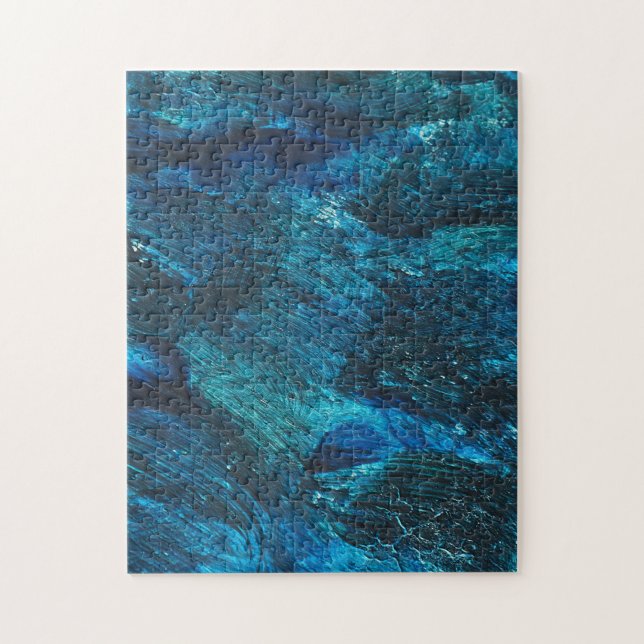 Blåturkvouiserad Glitter-penseldrag Pussel (Vertikal)