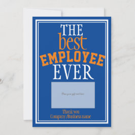Blåtypografi av bästa medarbetare - innehavare av  tack kort