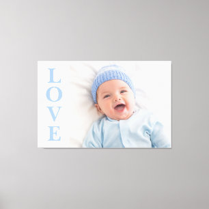 Blåtypografi av kärlek Photo Keepsaky Canvas
