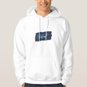 Blåtypografi för Detroit Handskriftlig Hoodie