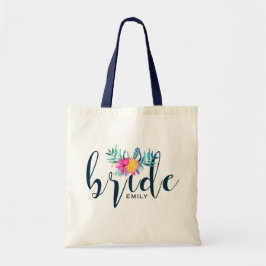 Blåtypografi och Blommigt med ljusmodern färg Tygkasse