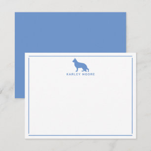 Blåtysk Shepherd Hund Modern Gräns Stationery Anteckningskort