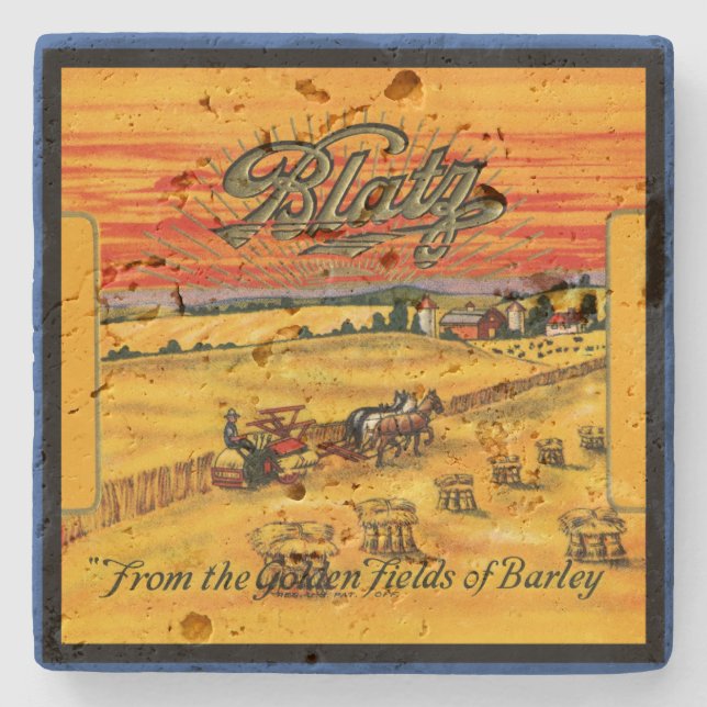 Blatz Beer Label Tile Stenunderlägg (Framsidan)