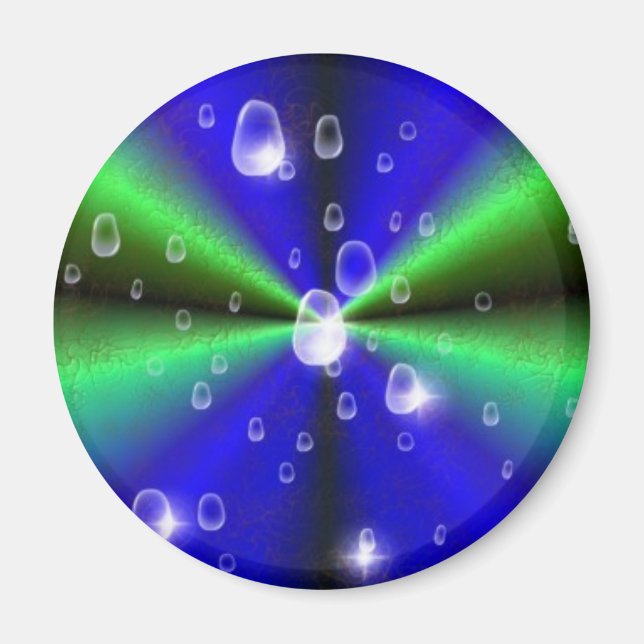 Blau grün Rainbow in Elephant Skin Leather Optic Magnet (Framsidan)