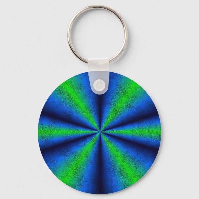 blau grün Regenbogen in Elefantenhaut leder Optik Nyckelring (Framsida)