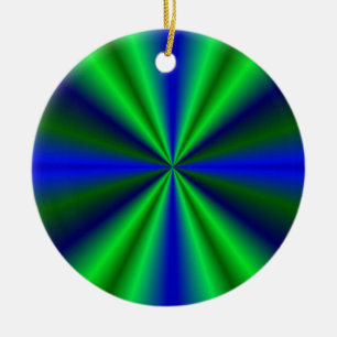 blau grün Regenbogen Julgransprydnad Keramik