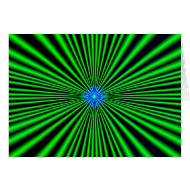 Blau - grüne Stern Hälsningskort (Framsidan Horizontal)