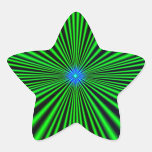 Blau - grüne Stern Stjärnformat Klistermärke