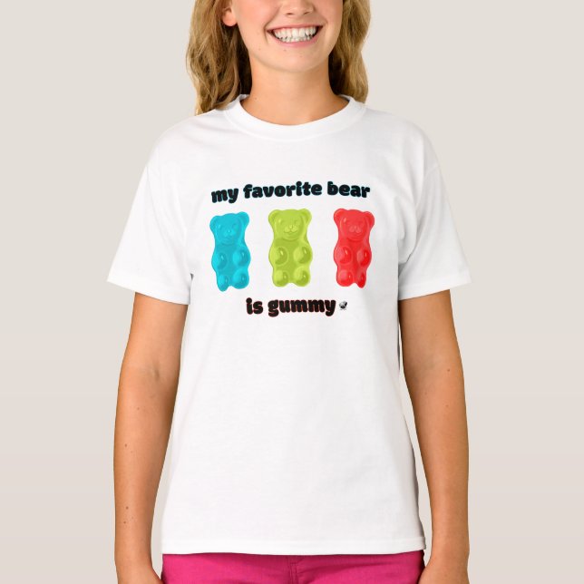 Blau, grüne und rote Gummibärchen Abbildung T Shirt (Framsida)