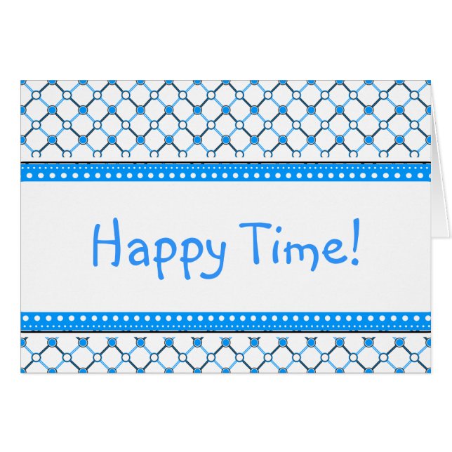 Blau weiß hälsningskort (Framsidan Horizontal)