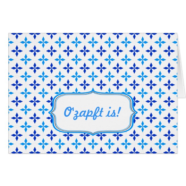 Blau weiß Minimalistisch Hälsningskort (Framsidan Horizontal)