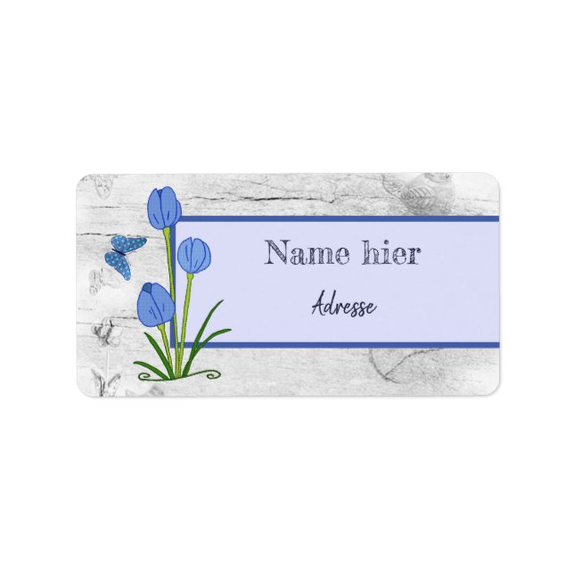 Blaublume Adressaufkleber Adressetikett (Framsidan)