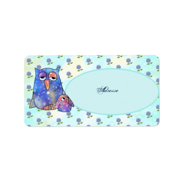 Blaue Eule Adressetikett (Framsidan)