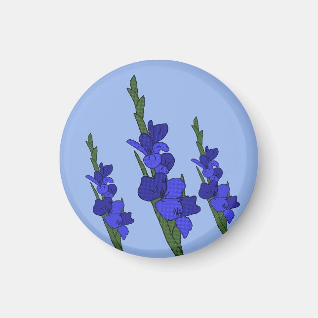 Blaue Gladiole  Magnet (Framsidan)