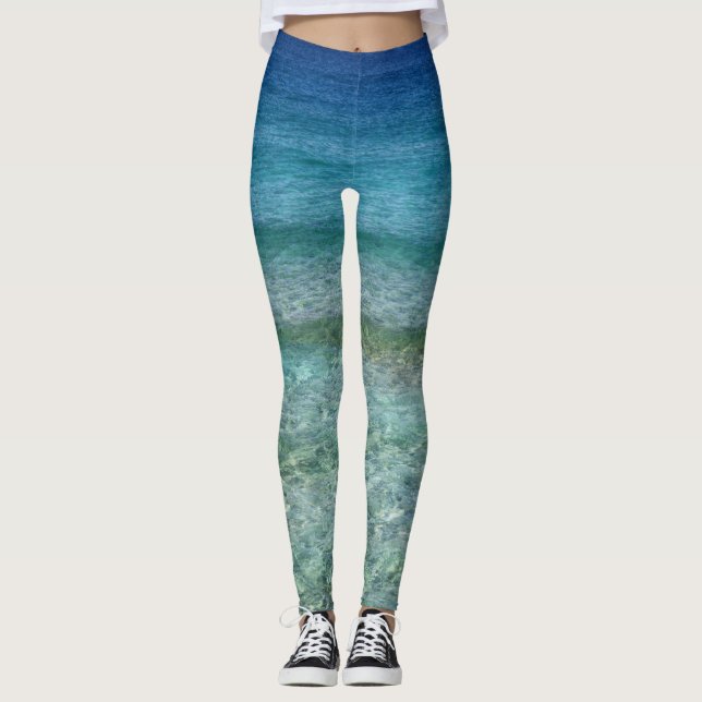 blaue moderne Leggings mit Meer (Framsida)