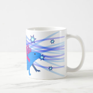 Blauer Axolotl mit Sternen Kaffemugg