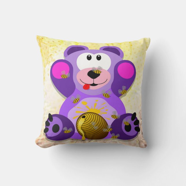 Blauer Honig Bär Kudde (Framsida)