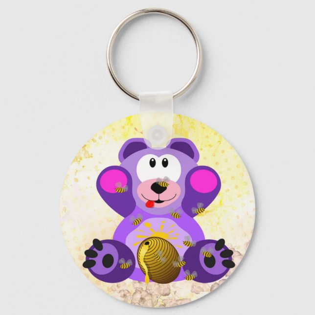 Blauer Honig Bär Nyckelring (Framsida)