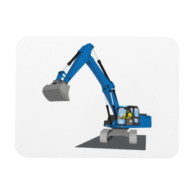 blauer Kettenbagger Magnet (Horisontell)