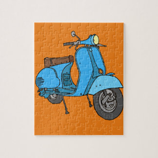 Blauer Motorroller (Vespa) Pussel