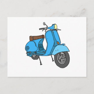 Blauer Motorroller (Vespa) Vykort
