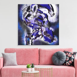 Blauer Traum. Abstrakt Canvastryck