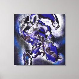 Blauer Traum. Abstrakt Canvastryck