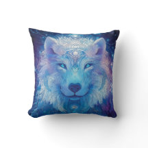 Blauer Wolf Mandala Magie Sternenhimmel