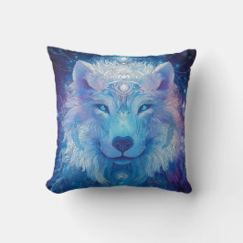 Blauer Wolf Mandala Magie Sternenhimmel Kudde