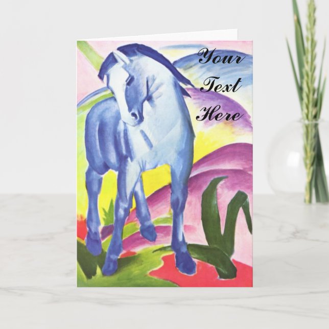 Blaues Pferd I av Franz Marc Greeting Card Kort (Framsida)