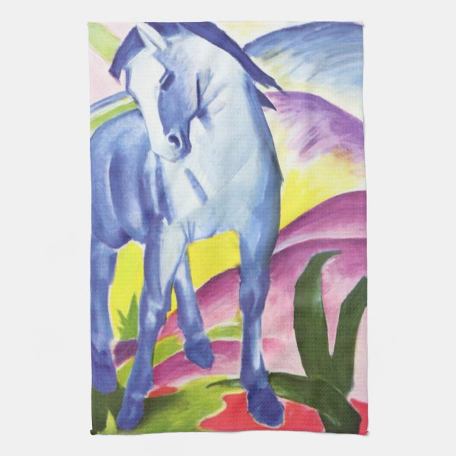Blaues Pferd I av Franz Marc Kitchen Towel Kökshandduk (Vertikal)