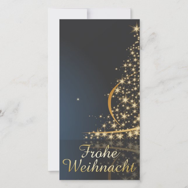 Blaues Weihnachtsmotiv mit goldenem Weihnachtsbaum (Framsida)