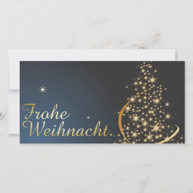 Blaues Weihnachtsmotiv mit goldenem Weihnachtsbaum (Framsida)