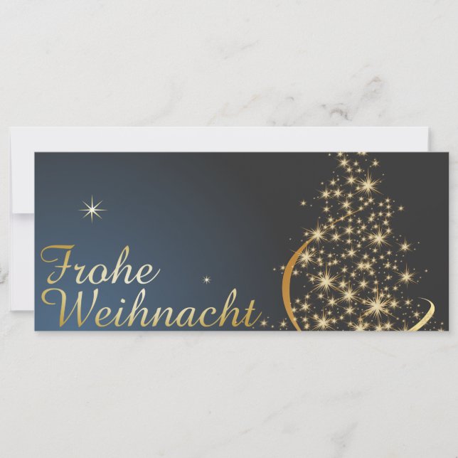 Blaues Weihnachtsmotiv mit goldenem Weihnachtsbaum (Framsida)