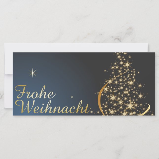 Blaues Weihnachtsmotiv mit goldenem Weihnachtsbaum (Framsida)