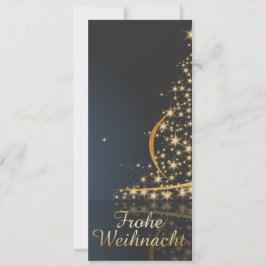 Blaues Weihnachtsmotiv mit goldenem Weihnachtsbaum