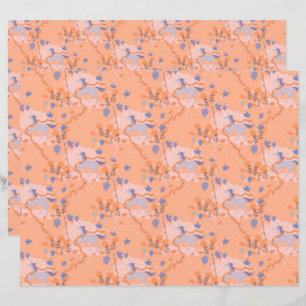 Blåunicorns på orangens bakgrund Pappra Lakan